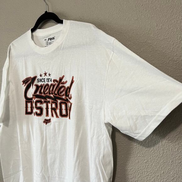 FOX Racing Created To Destroy White Short Sleeve Graphic T Shirt Mens XL - Picture 4 of 5
